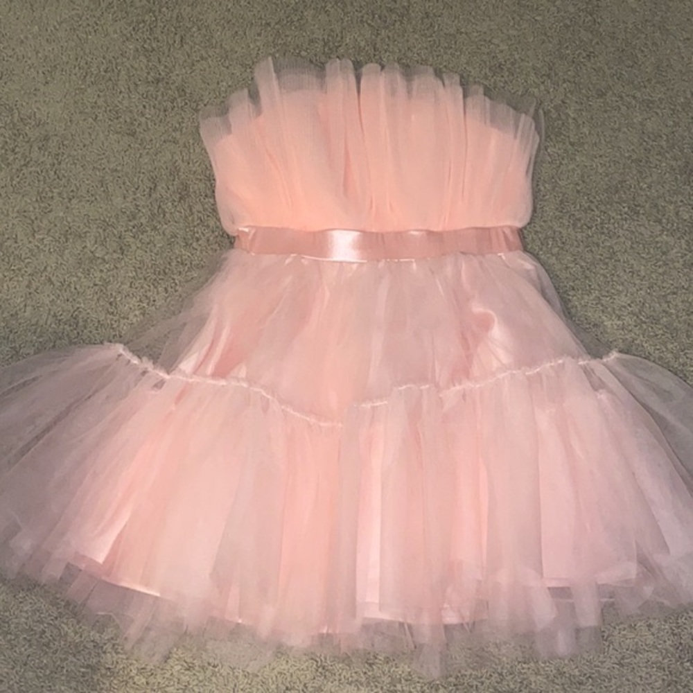 Pink Glam Tutu Strapless Dress - Picture 2 of 6